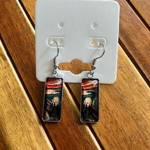 Van Gogh Starry night Scream dangle earrings. Pierced.​